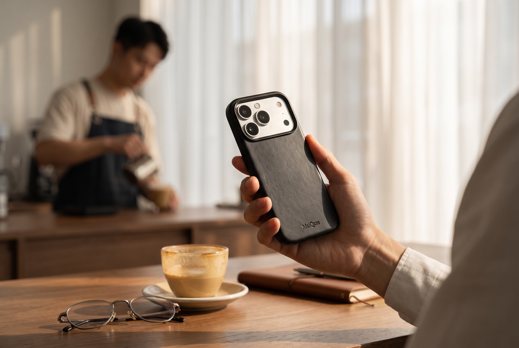 MaiQase Genuine Oil-Wax Leather Case for iPhone